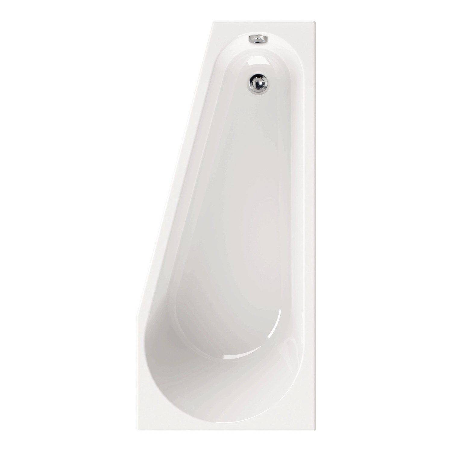 Calmwaters Raumsparwanne Essential Small, 160x70 cm, linke Ausführung, mit Wannenträger und Ablaufgarnitur.