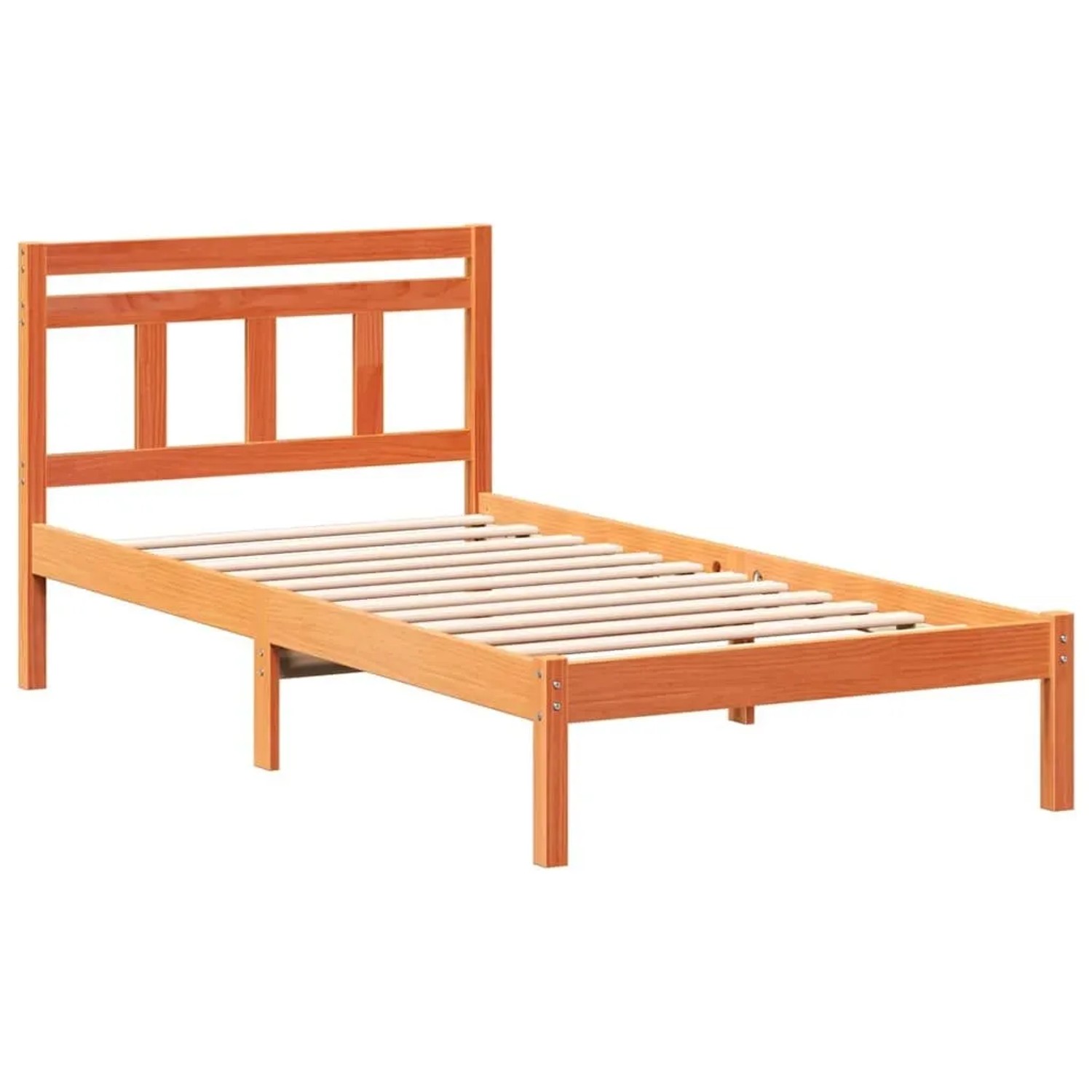 vidaXL Bettrahmen Braun 90 x 200 cm Massives Kiefernholz 872349
