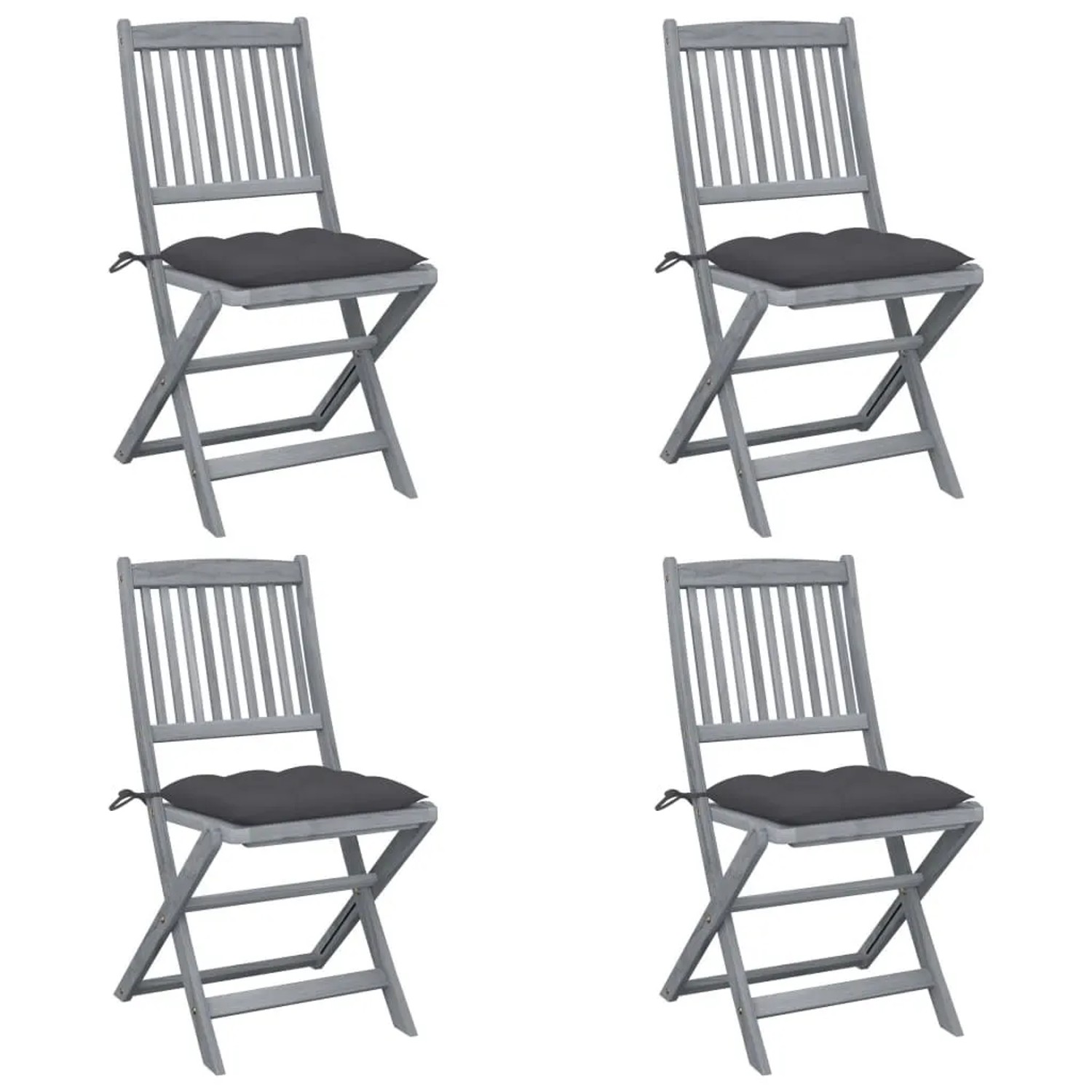 vidaXL Klappbare Gartenstühle 4 Stk mit Kissen Massivholz Akazie 3064578 günstig online kaufen
