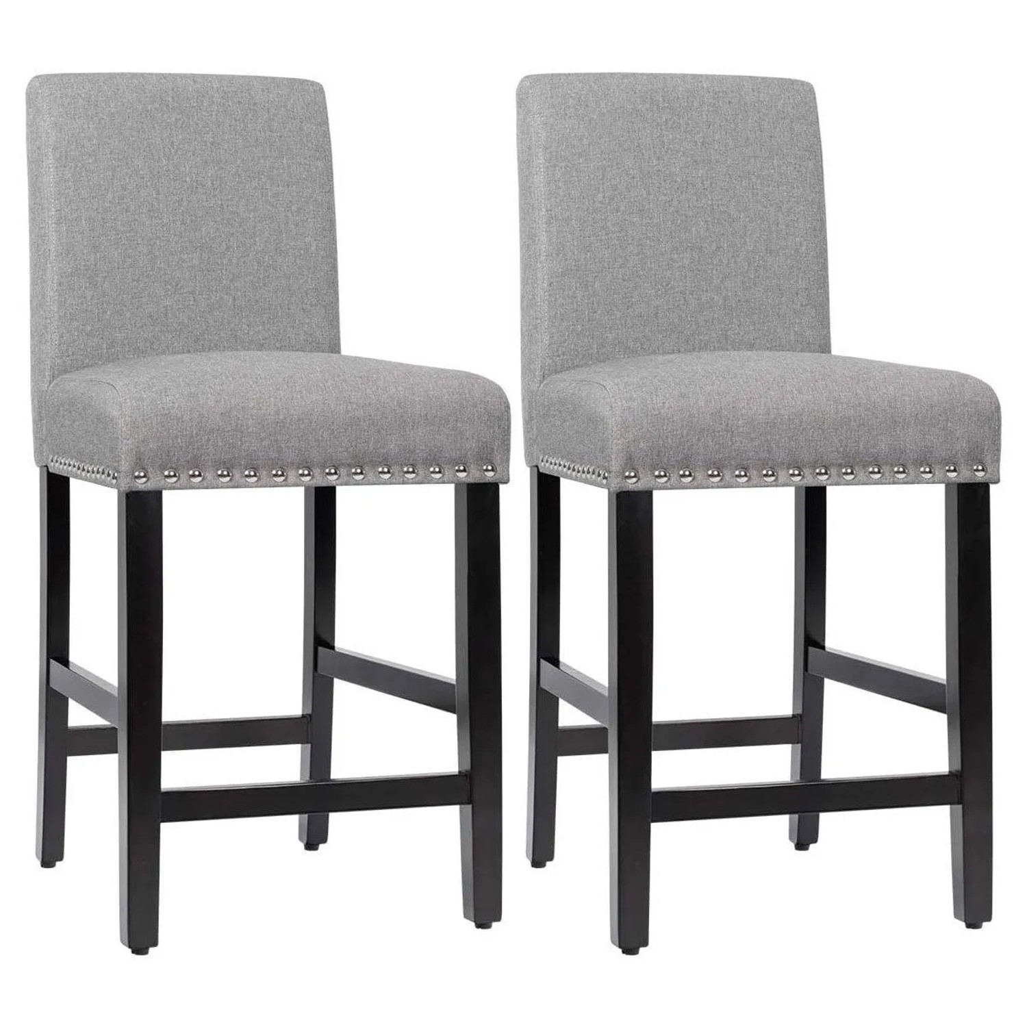 Costway Barhocker 2er Set mit Beinen Aus Gummiholz für Esszimmer günstig online kaufen