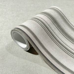 Graue Marburg Bordüre mit Streifenmuster, Rolle 5m x 0,18cm, moderne Optik.