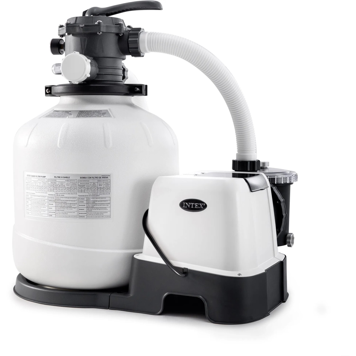 Intex Krystal Clear Sandfilteranlage für Frame Pool Sets, Umwälzleistung 8.000 l/h.