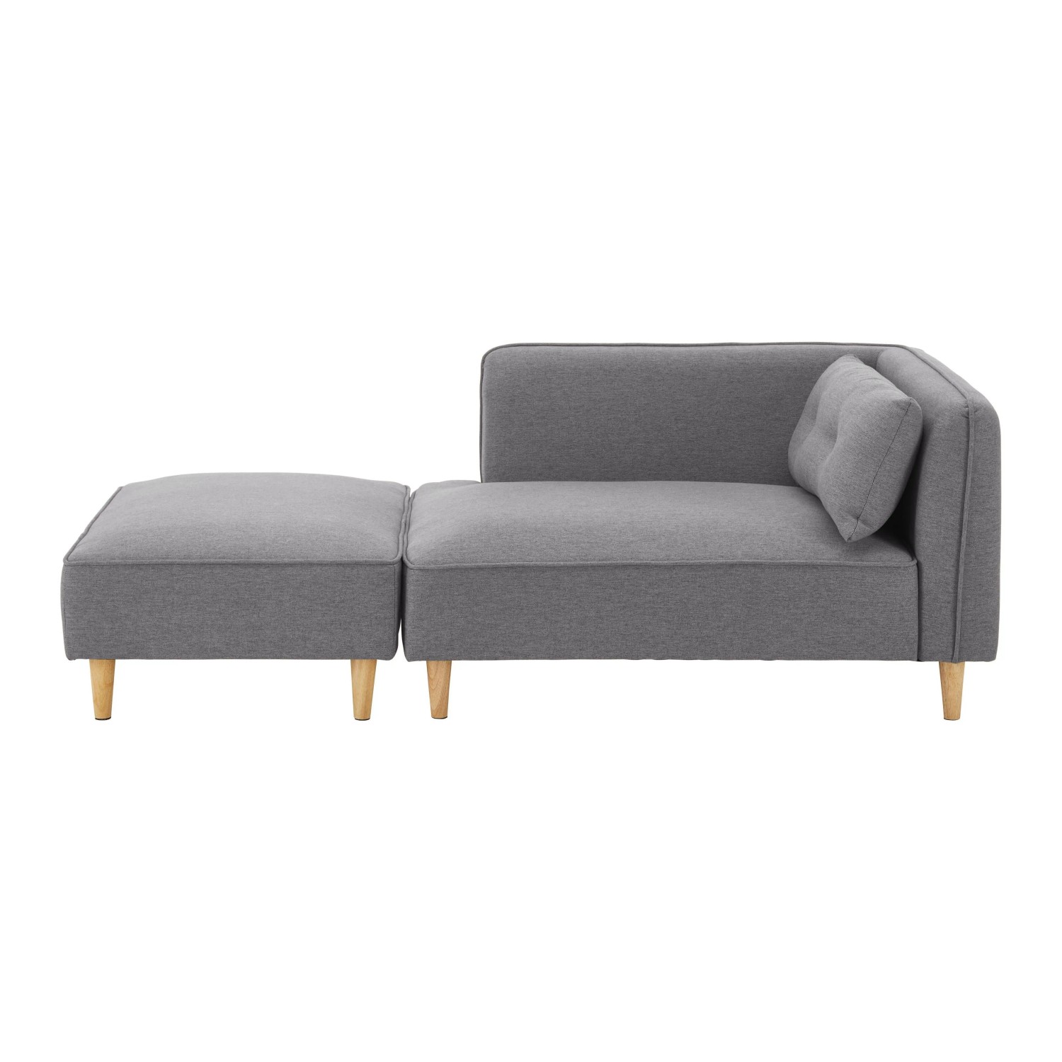 Bessagi Home Sofa Fanny Dunkelgrau Leinenoptik mit Hocker