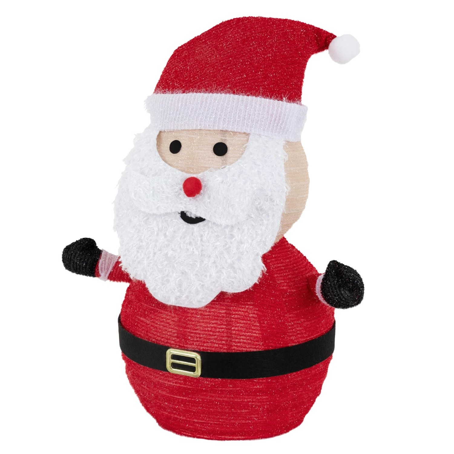 ECD Germany LED Weihnachtsmann mit Mütze Bart und Handschuhe 68cm Hoch