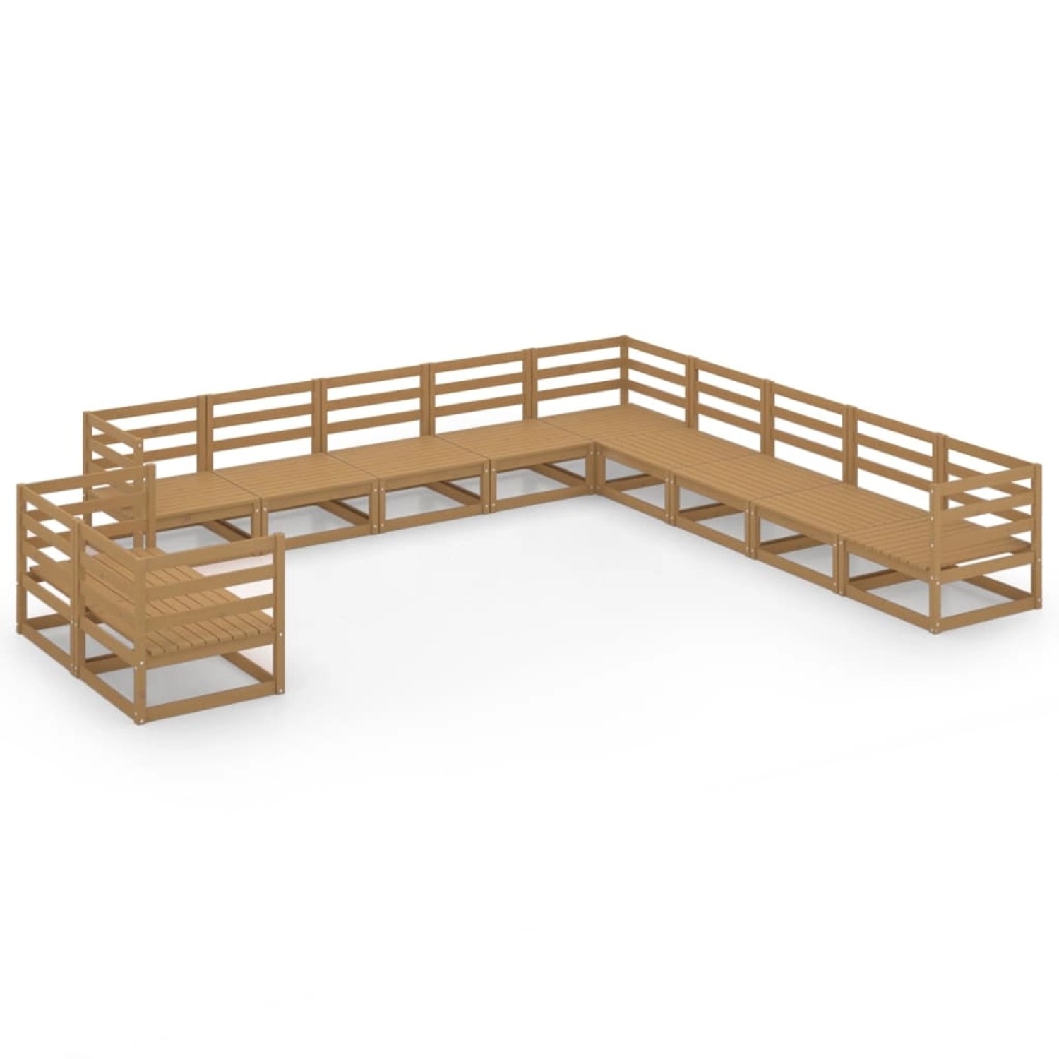 vidaXL 11-tlg Garten-Lounge-Set Honigbraun Massivholz Kiefer Modell 20 günstig online kaufen