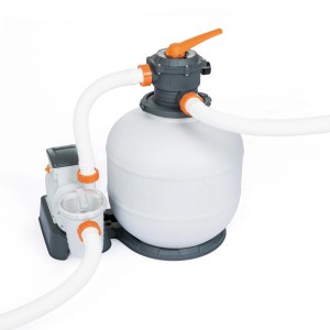 Bestway Flowclear Sandfilteranlage mit Pumpe und Schläuchen für Pools.