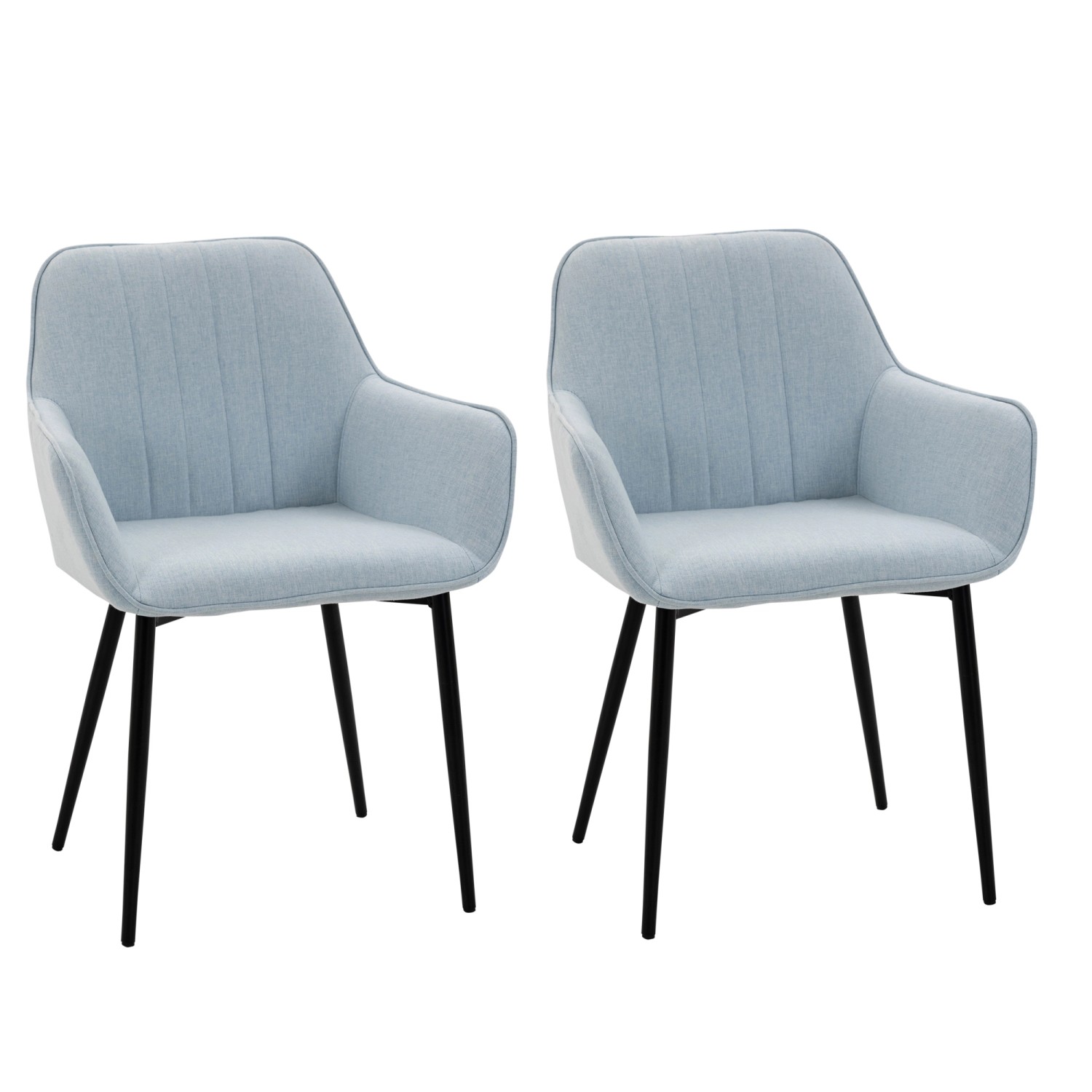 HOMCOM 2er Set Esszimmerstühle mit Rückenlehne günstig online kaufen
