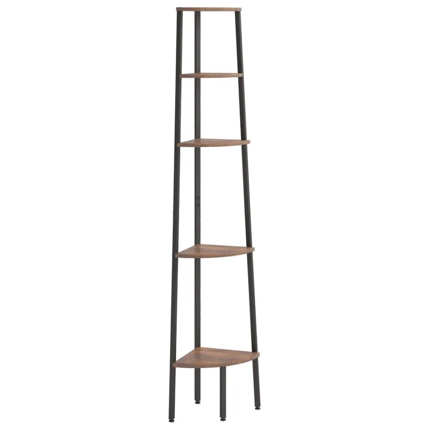 vidaXL Eckregal mit 5 Böden Dunkelbraun und Schwarz 45,5x31,5x180 cm 336395