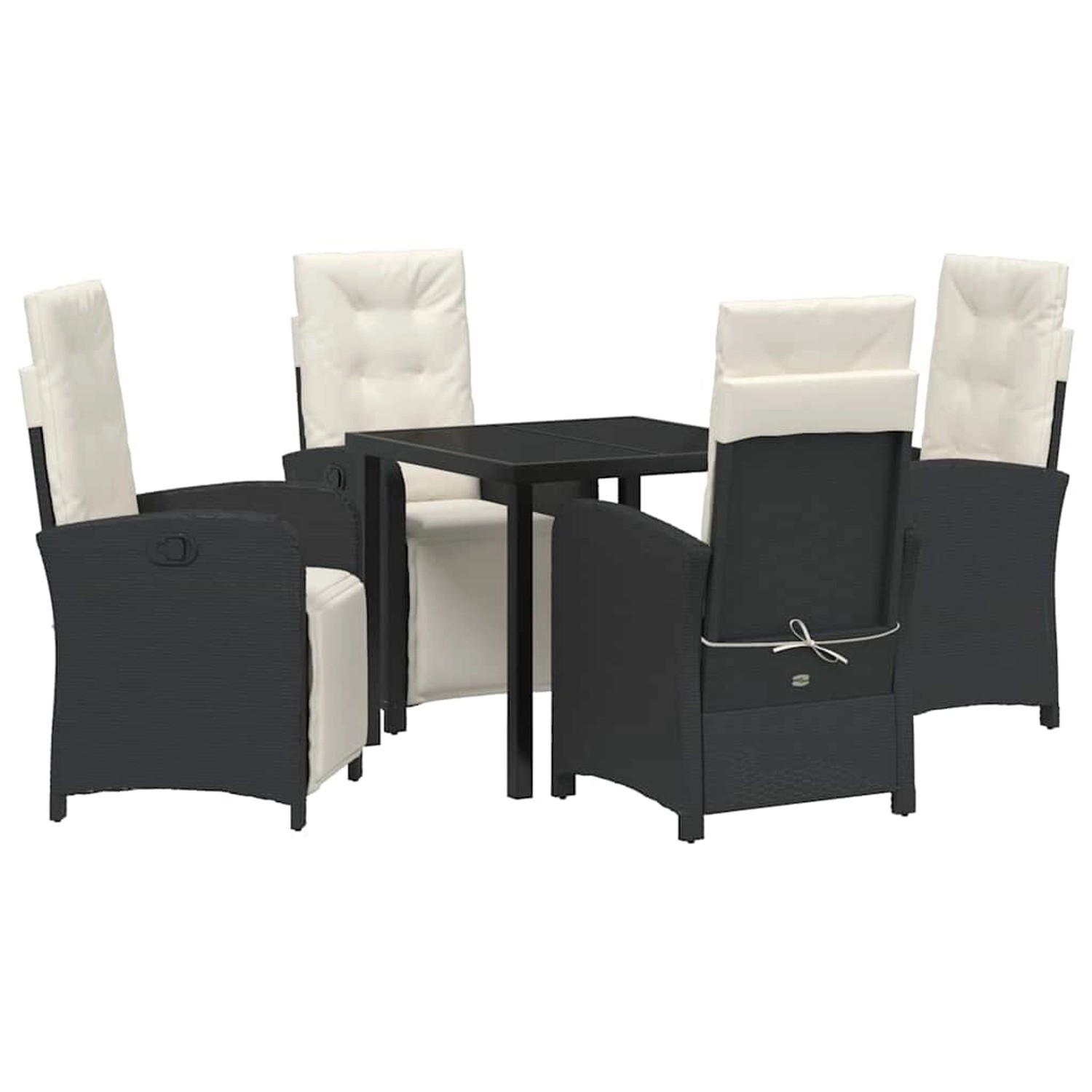 vidaXL Garten Essgruppe 5-Tlg Schwarz Poly Rattan 3380303 günstig online kaufen