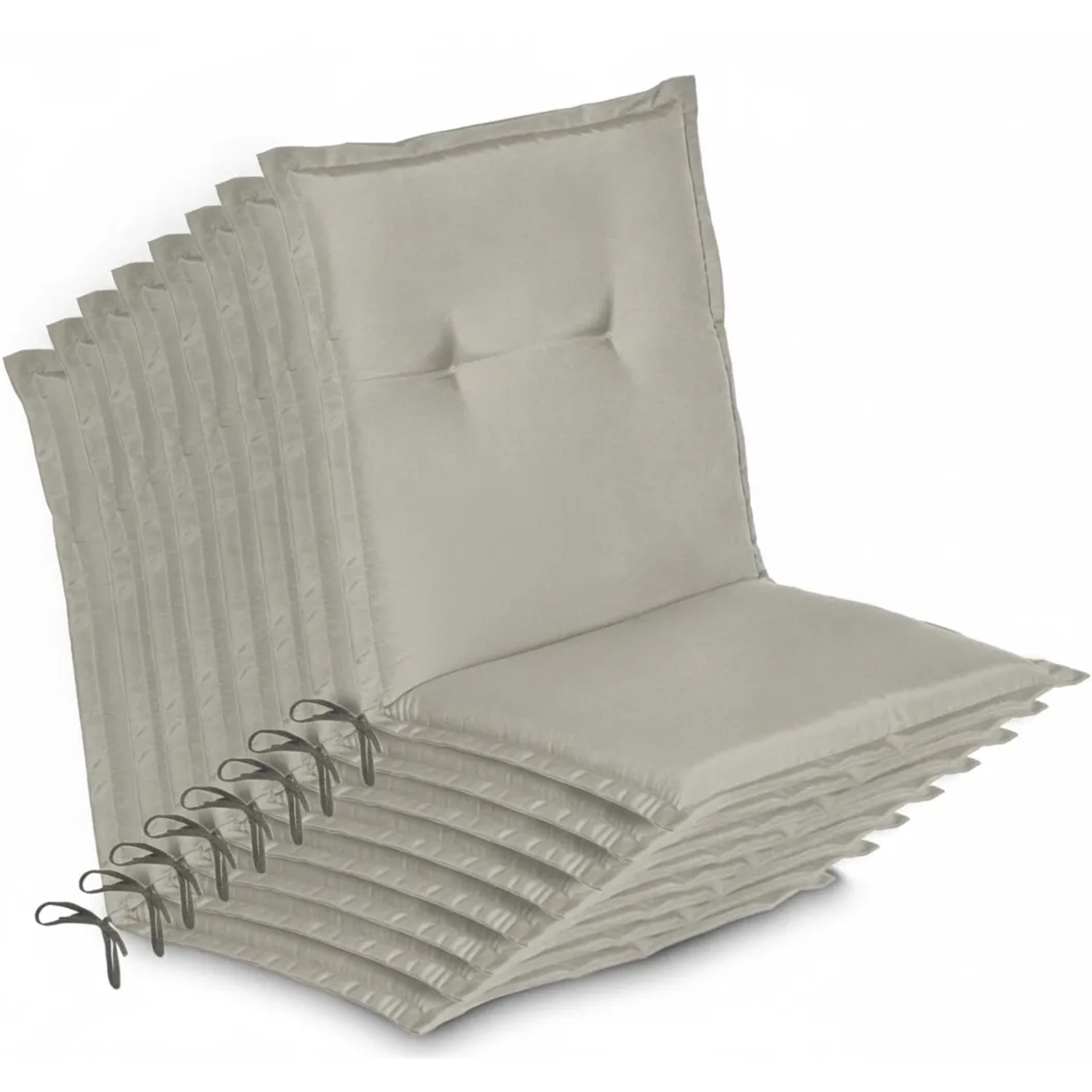 Beautissu 8er Set Niedriglehner Auflage Loft NL 100x50x6cm Hellgrau