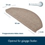 Beautissu Treppenstufenmatte ProStair, 55x15cm, sandfarben, halbrunde Form.