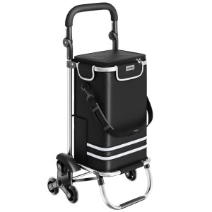 Tectake 3-in-1 Einkaufstrolley mit Kühlfach, als Umhängetasche und Sackkarre nutzbar.