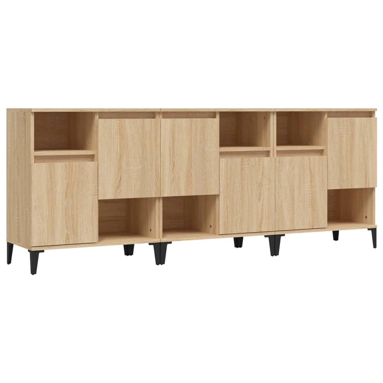 vidaXL Sideboards 3 Stk Sonoma-Eiche 60x35x70 cm Holzwerkstoff 3185746