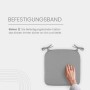 Bestlivings Stuhlkissen Canvas Grau, 4er-Pack mit Haltebändern für sicheren Halt.