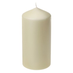 Steinhart Stumpenkerze, champagnerfarben, Ø 9,7 cm x 20 cm. Dekorative Kerze für stimmungsvolle Atmosphäre.
