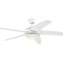 Weißer Westinghouse Deckenventilator Bendan mit LED-Beleuchtung und Fernbedienung.