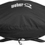 Schwarze Weber Abdeckhaube für Q 2000er Grill, schützt vor Wind und Wetter.