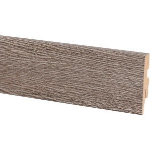 Sockelleiste Eiche, 60 mm hoch, zur Wandbefestigung mit Clips.