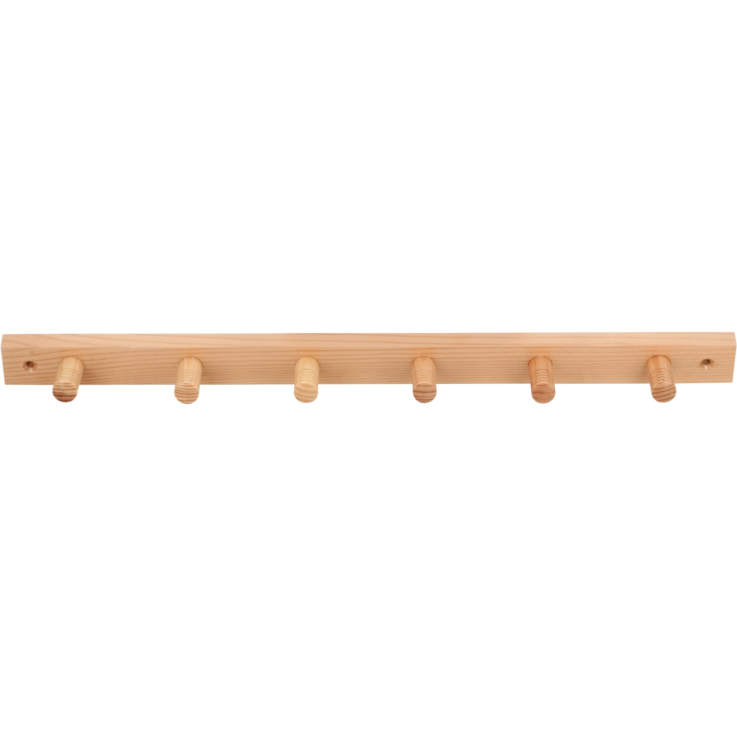 Lackierte Kiefer Garderobenleiste S641 mit 6 Haken, Länge 420mm, FSC® zertifiziert.