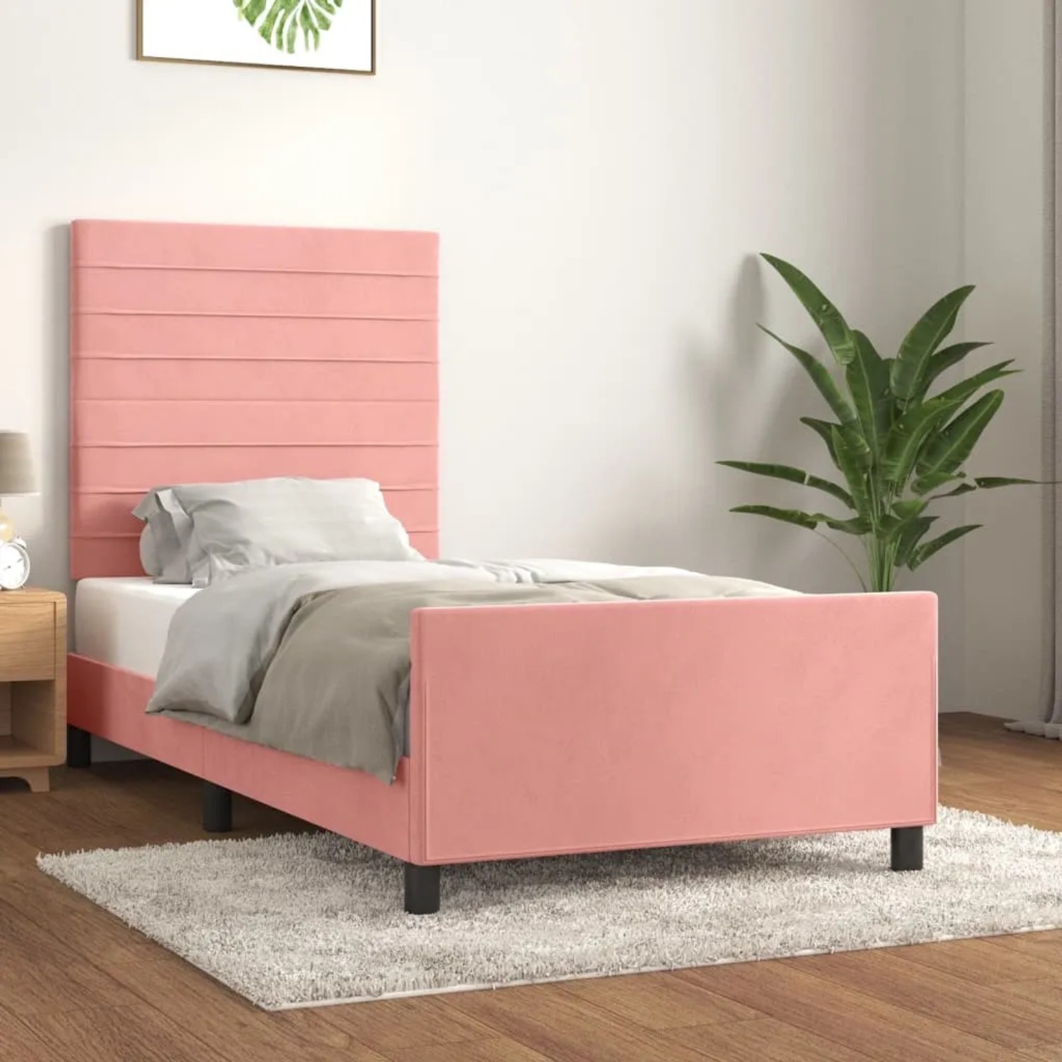 vidaXL Bettrahmen mit Kopfteil 80x200 cm Samt Rosa 81357389 kaufen bei OBI