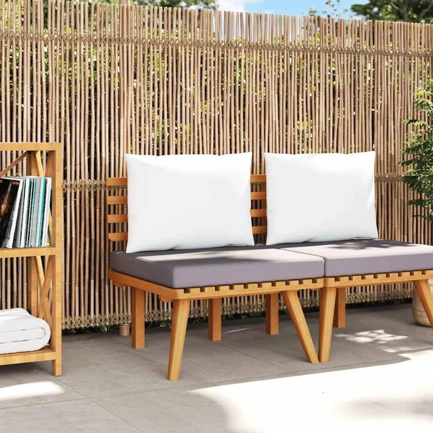 vidaXL Gartenstuhl mit Kissen Massivholz Akazie 46671_2