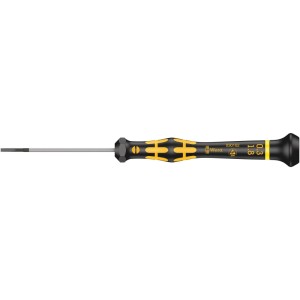 Wera 1578 A ESD Micro Schlitz Schraubendreher mit ergonomischem schwarz-gelbem Griff für präzise Arbeiten.