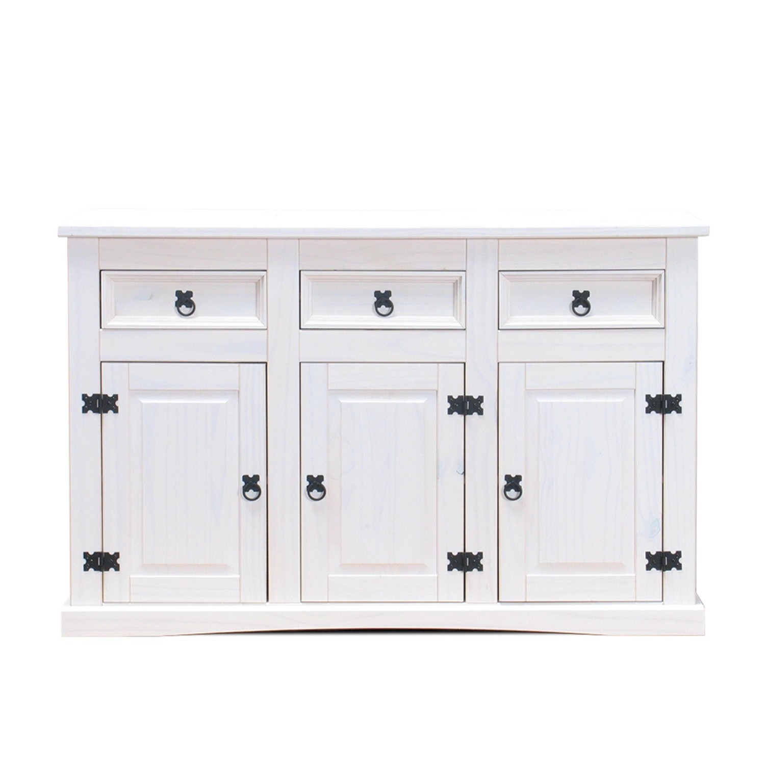 ebuy24 New Mexico Sideboard mit 3 Schubladen und 3 Türen Weiss Wachs günstig online kaufen