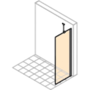 Hüppe Design Pure Seitenwand, 90x200 cm, silber matt, teilgerahmte Duschwand.