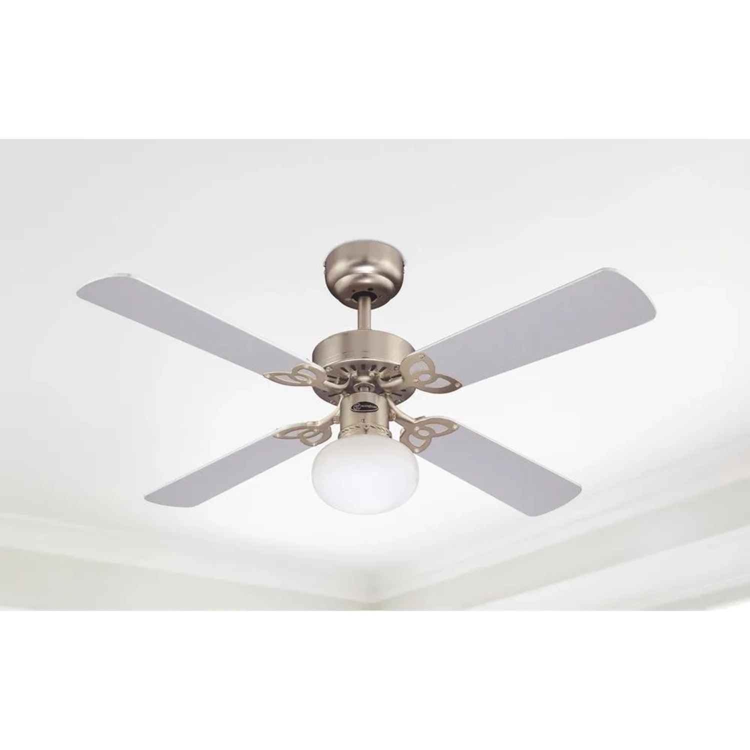 Westinghouse Deckenventilator Vegas Aluminium 105 cm mit Beleuchtung und Zugschnur.