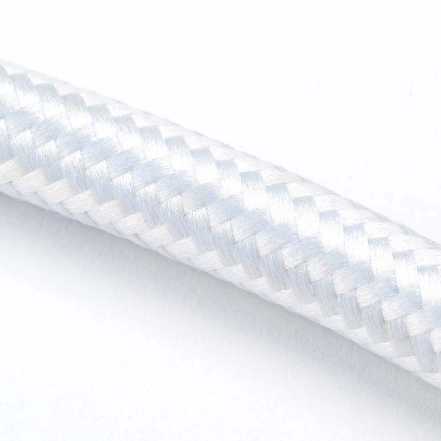Textilkabel Für Lampen (3-adrig, 3x0,75 Mm²) – 5 Meter Weiß, Mit Stoffüberzug & Metallischem Glanz, Made In Italy