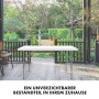 Weißer, höhenverstellbarer KARAT Klapptisch Fukui (120x60 cm) für Garten, Terrasse und Balkon.