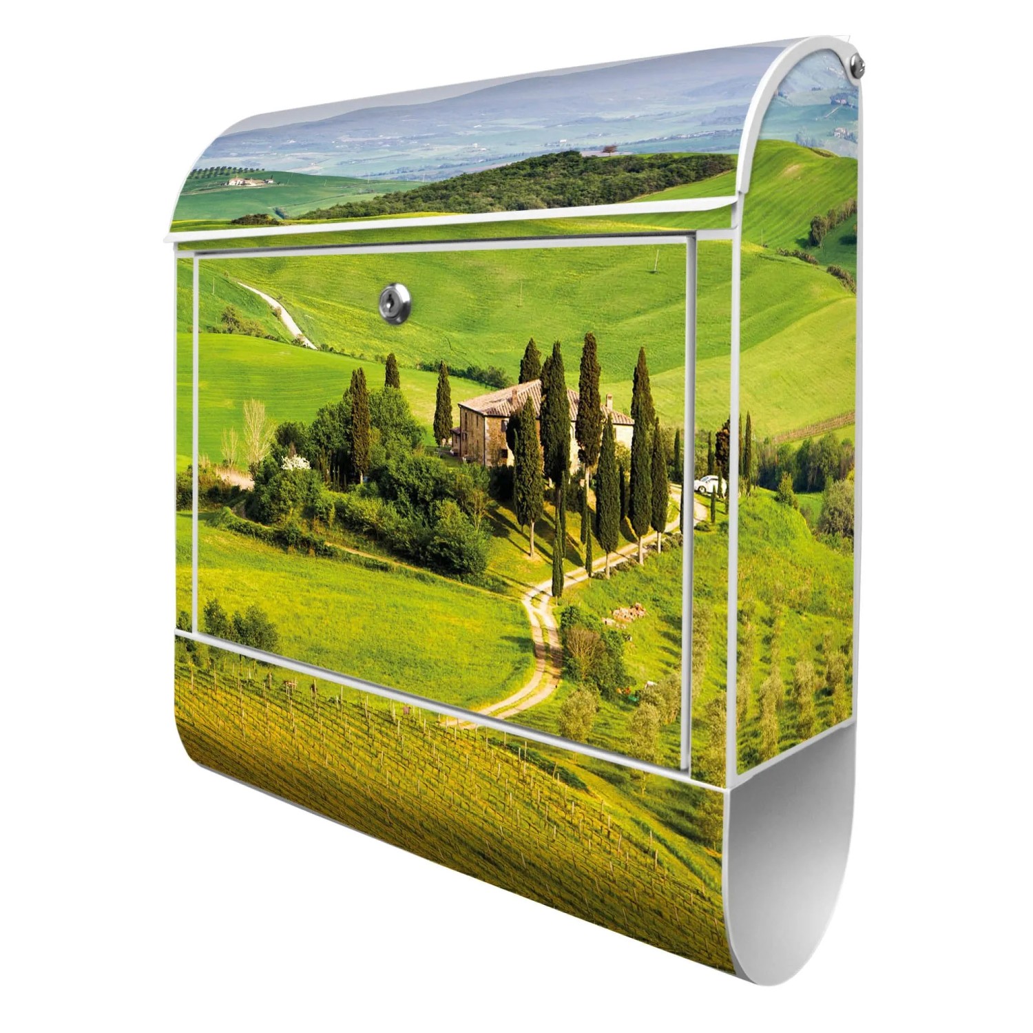 Banjado Design Briefkasten Weiß Pulverbeschichtet 39x47x14cm 2 Schlüssel Mi günstig online kaufen