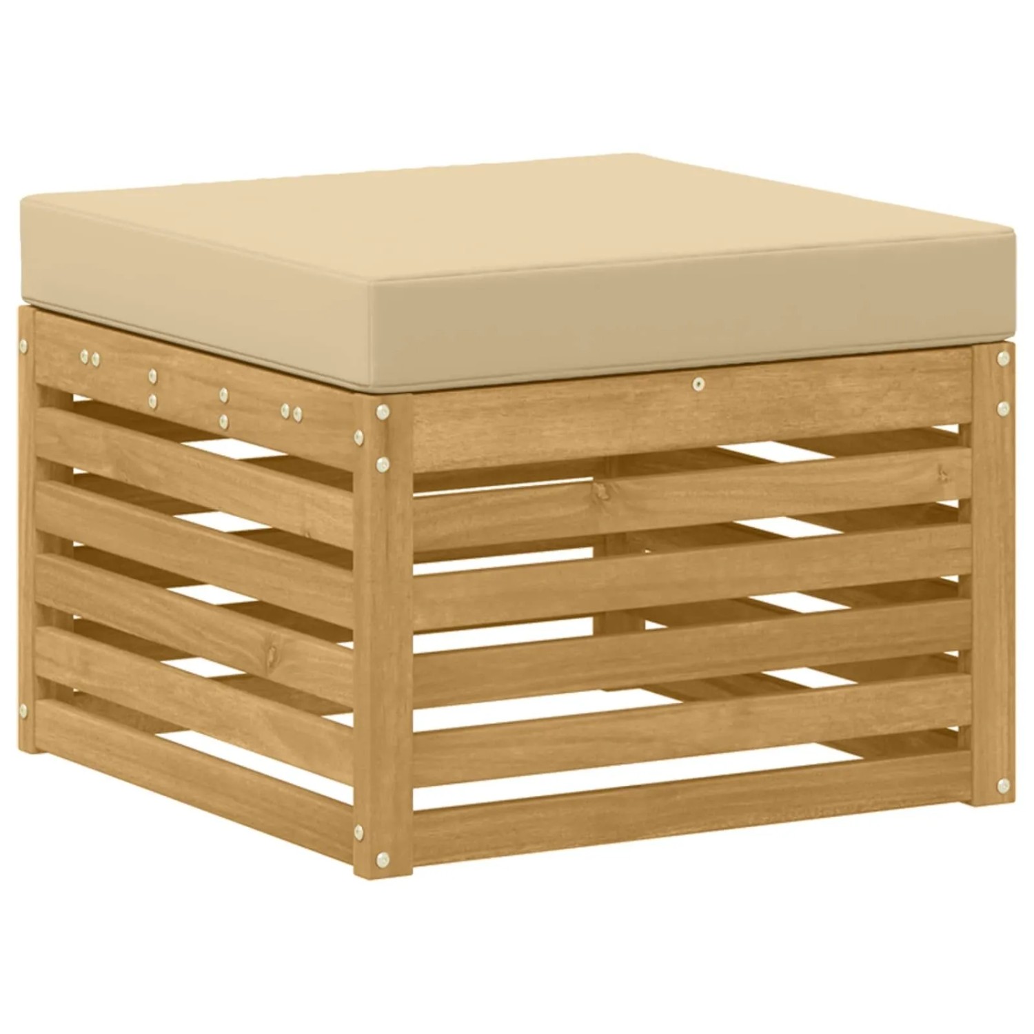 vidaXL Outdoor-Fußhocker Massivholz Akazie Weiß 901492