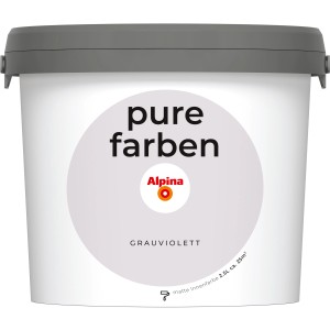 Eimer Alpina Pure Farben Wandfarbe Grauviolett, matte Innenfarbe für ca. 25 m².