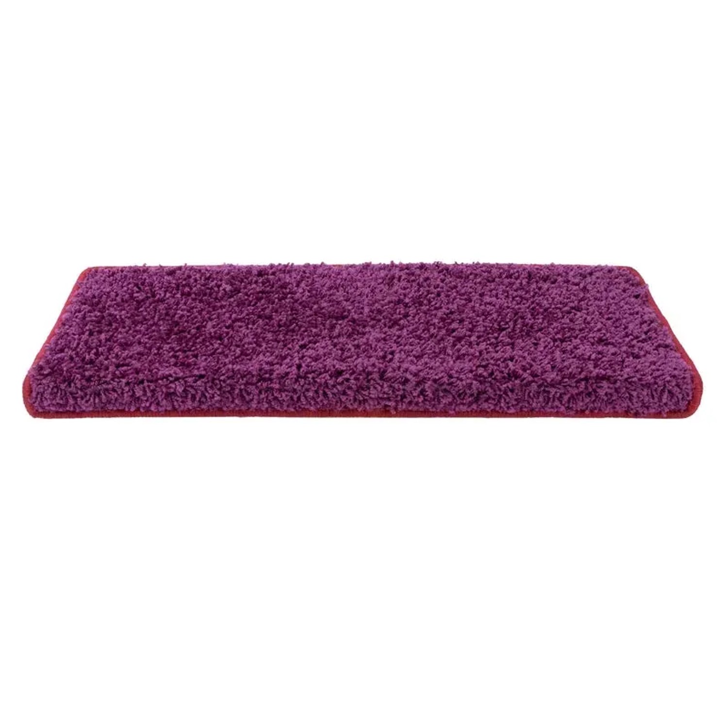 Rechteckige KARAT Shaggy Stufenmatte Barcelona in Berry (23,5x65cm) für Treppen.