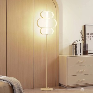 Lucande LED Stehlampe Audrina 10020259 Dimmbar Modern in Creme aus Metall 1-flammig Wohnzimmerleuchte