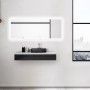 DSK Design LED-Lichtspiegel Silver Rio, 180x70 cm, mit umlaufender Beleuchtung im modernen Badezimmer.