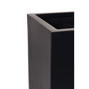 Detailaufnahme: Anthrazitfarbener Vivanno Pflanzkübel Block, 30x30x100 cm.