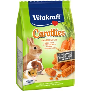 Vitakraft Carotties, 50g Nager-Knabbersticks mit Karotte, zuckerfrei und mit Vitaminen.