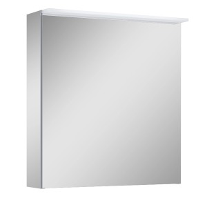 Roca Spiegelschrank Premium, 60 cm breit, mit LED-Panel und Steckdose. Badmöbel in Weiß.