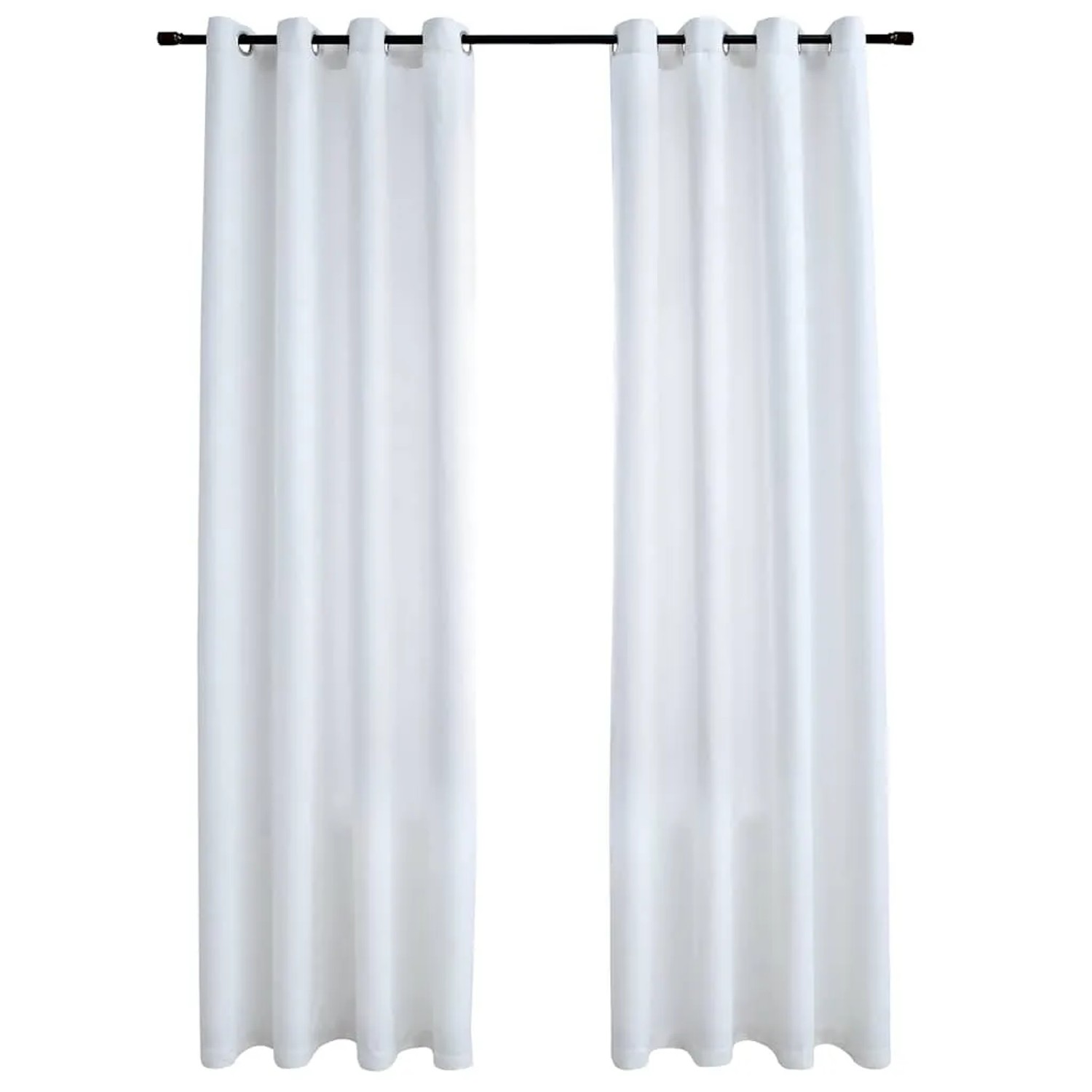 vidaXL Verdunkelungsvorhänge mit Metallösen 2 Stk Grauweiß 140x245 cm 134484