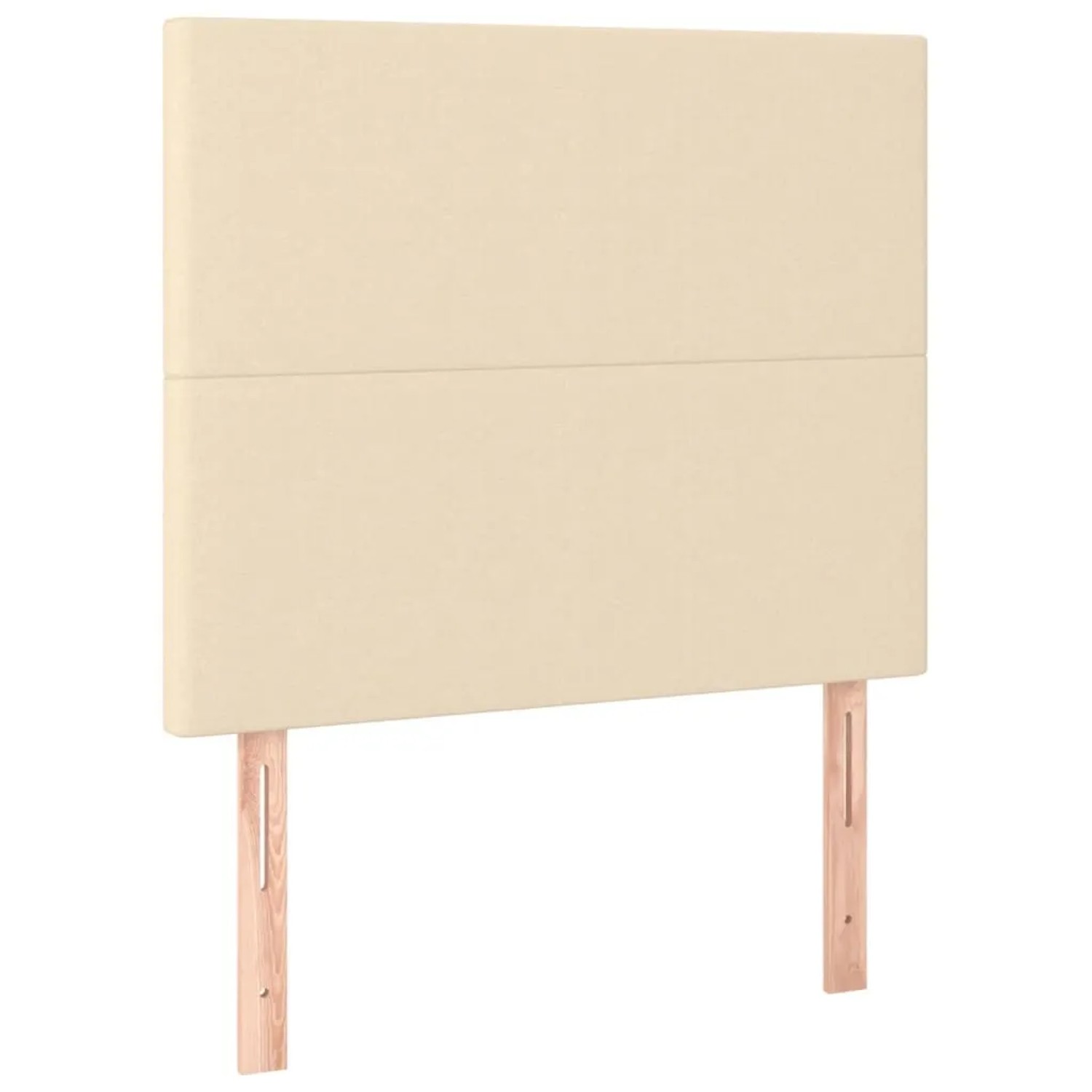 Cremefarbenes vidaXL Boxspringbett mit Stoffbezug, Matratze und Bank, 90x190 cm.