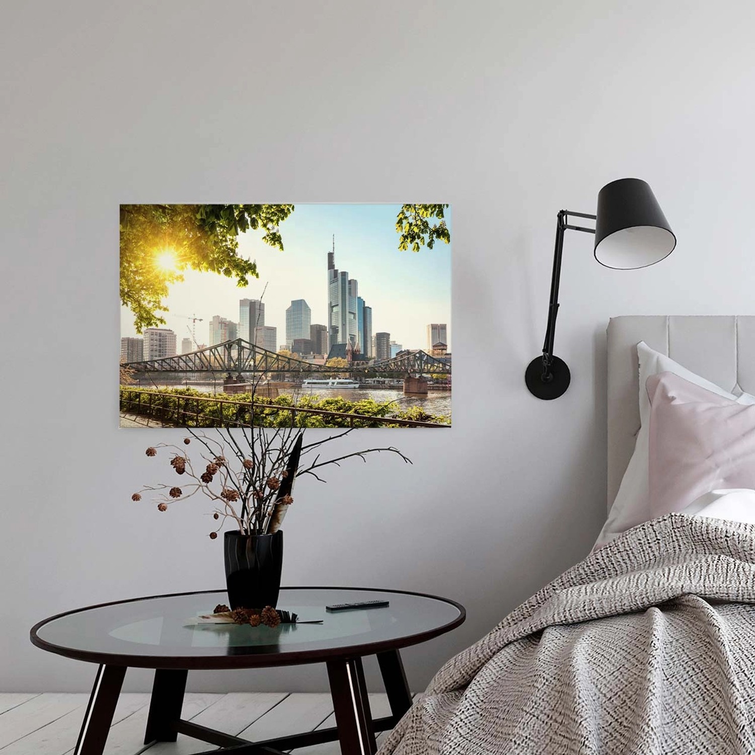 Bricoflor Wandbild Mit Skyline Von Frankfurt Stadt Leinwandbild Ideal Für K günstig online kaufen