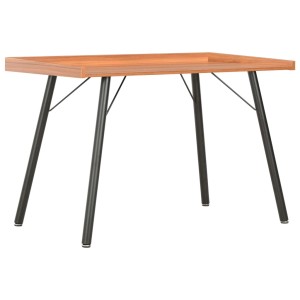 Brauner vidaXL Schreibtisch (90x50x79 cm) mit schwarzem Stahlgestell. Kompakter Bürotisch für Arbeitszimmer.