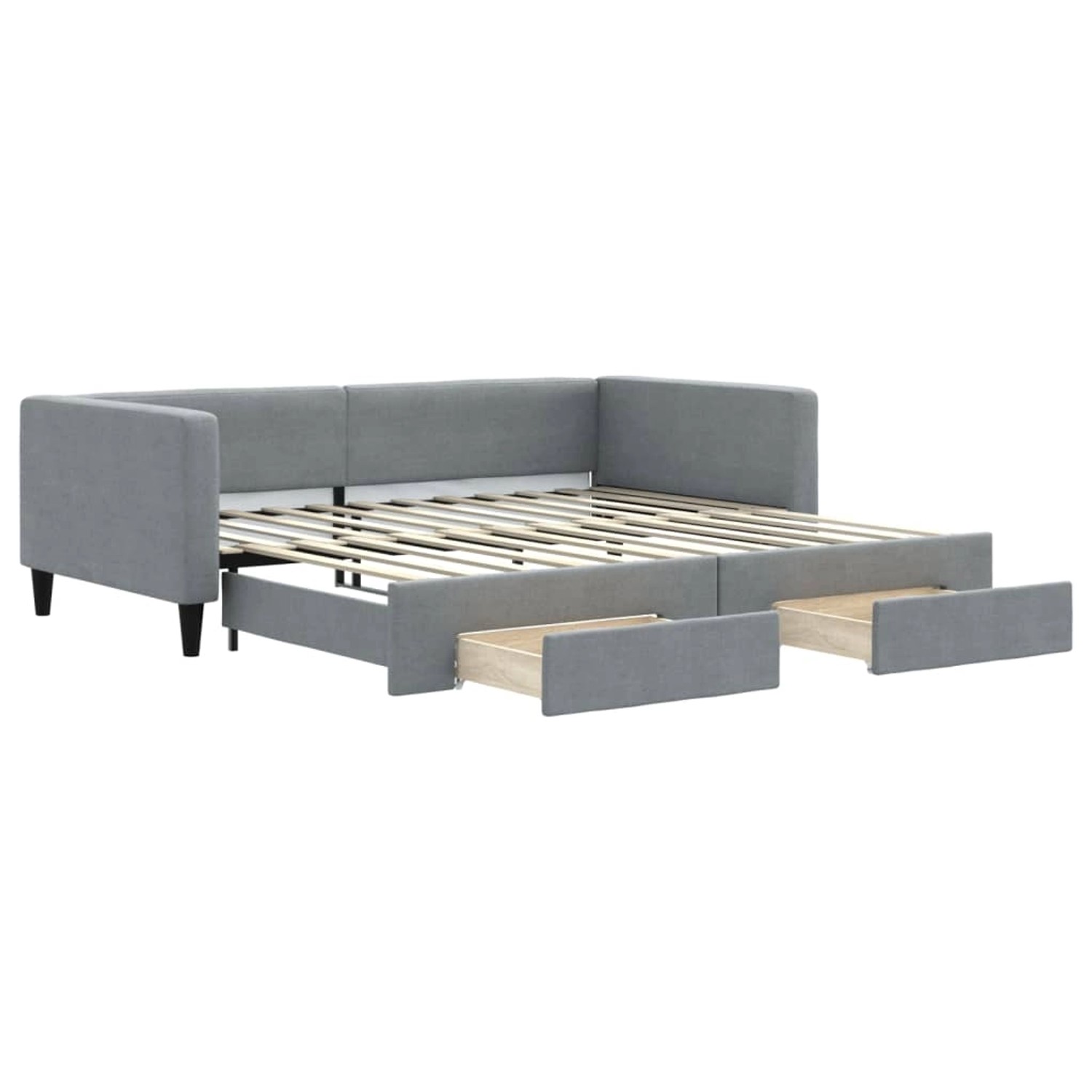 vidaXL Tagesbett Ausziehbar mit Schubladen Hellgrau 100x200 cm Stoff1898654 günstig online kaufen