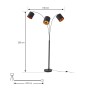 Lindby Stehlampe Bogenleuchte Nanika 9945502 Modern in Schwarz aus Metall 3-flammig E27 Wohnzimmerleuchte_5