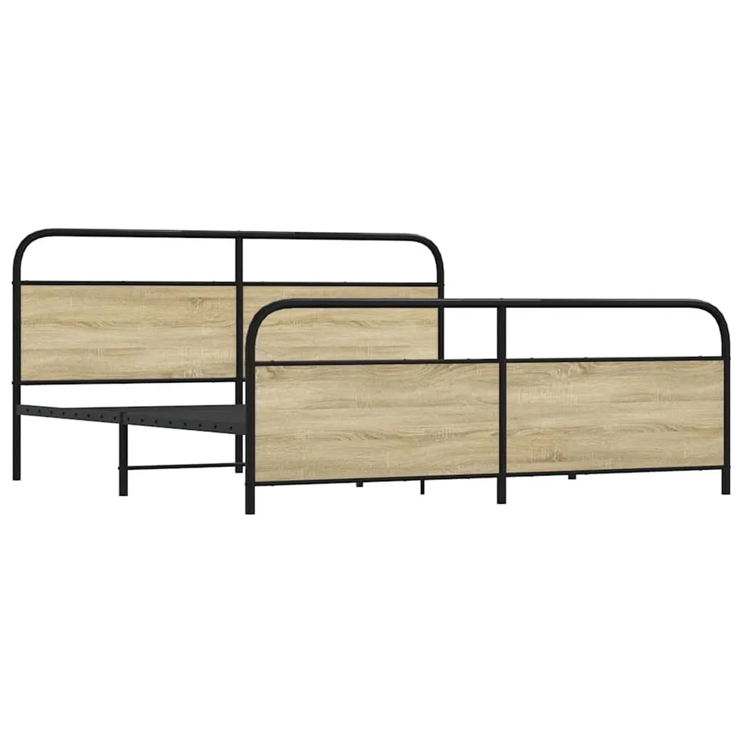 vidaXL Metallbett ohne Matratze Sonoma-Eiche 183x213 cm 3318653 günstig online kaufen