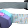 Ledlenser Kidled 2 Stirnlampe in Lila mit Regenbogenmuster für Kinder.