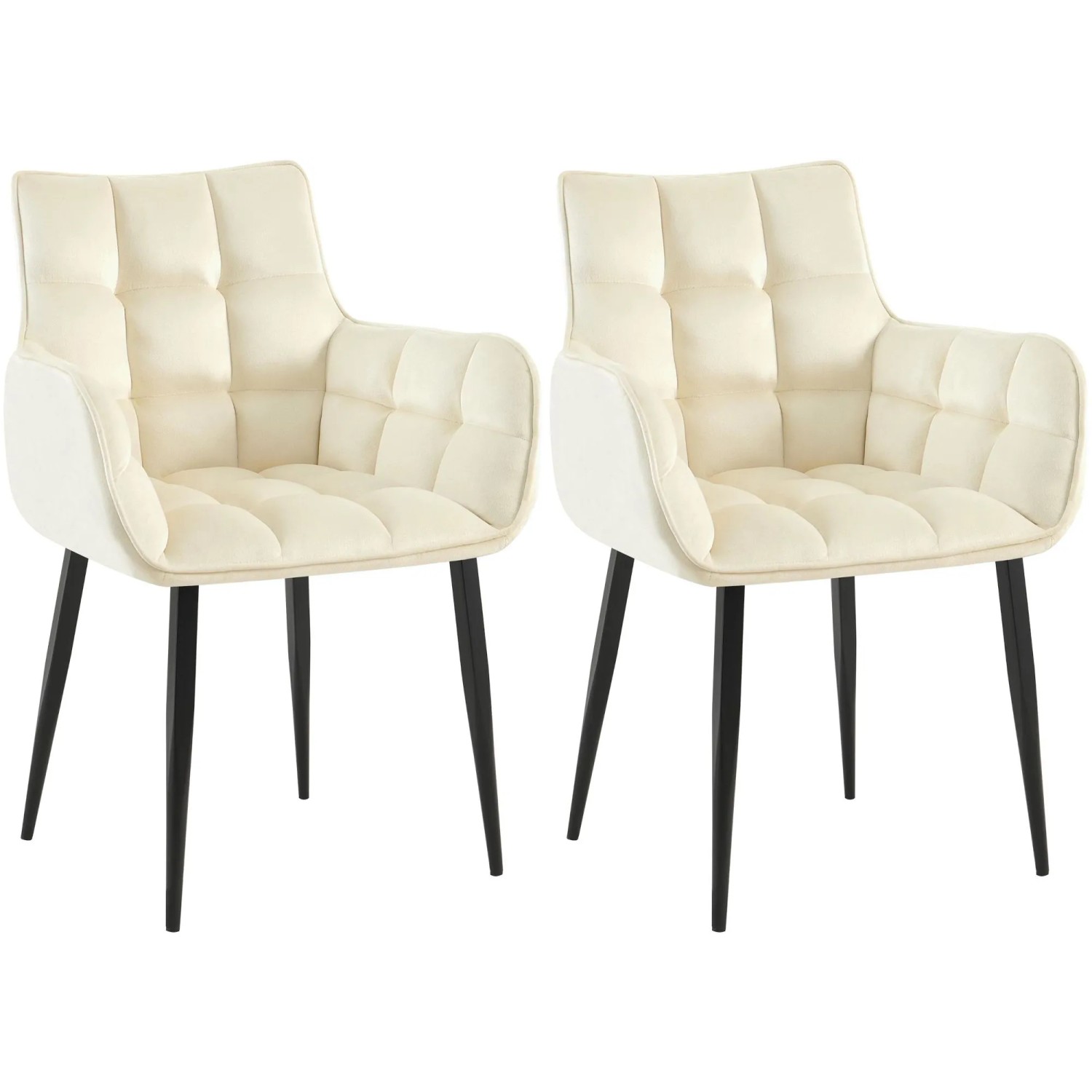 CLP 2er Set Stuhl Tirana Samt Creme
