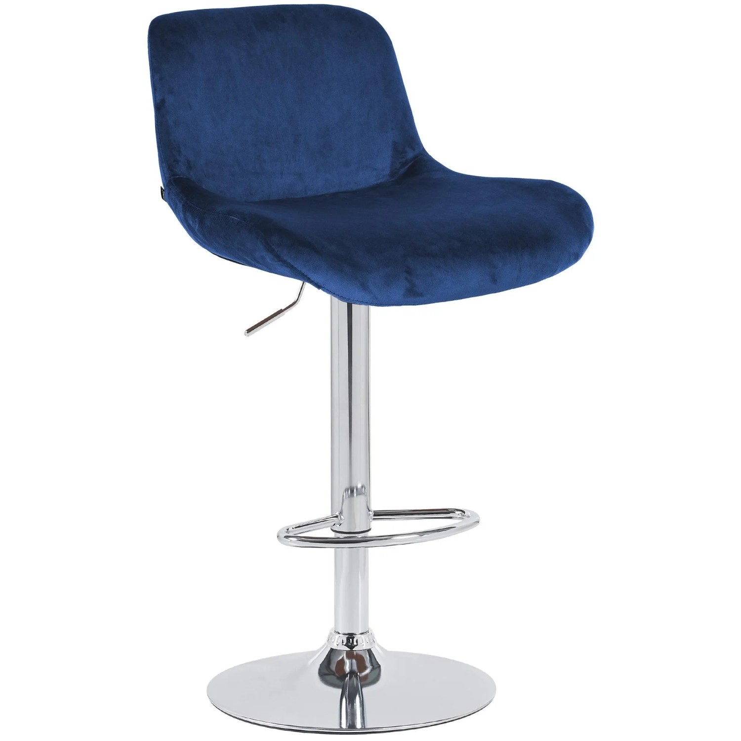 DELUKE Barhocker PONOR Samt Blau 50x50x85cm Silber Barstuhl Höhenverstellbar Mit Lehne Drehbar Tresenhocker Tresenstuhl